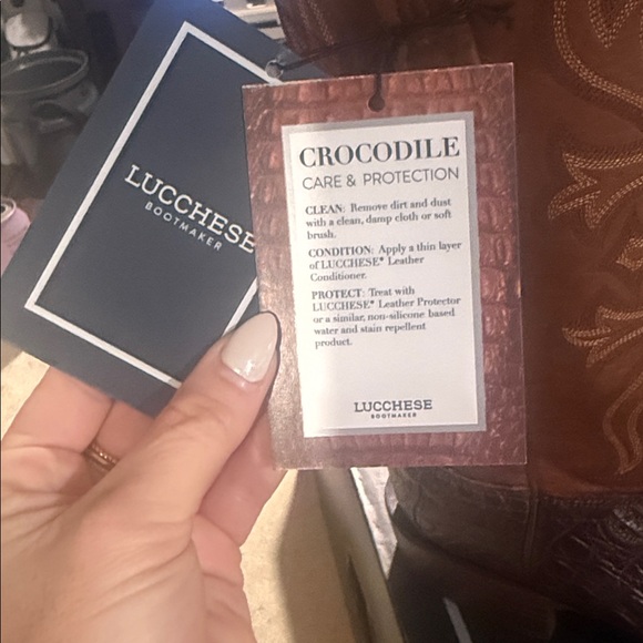 Lucchese Dark Brown and Tan Western Boots - Picture 3 of 5